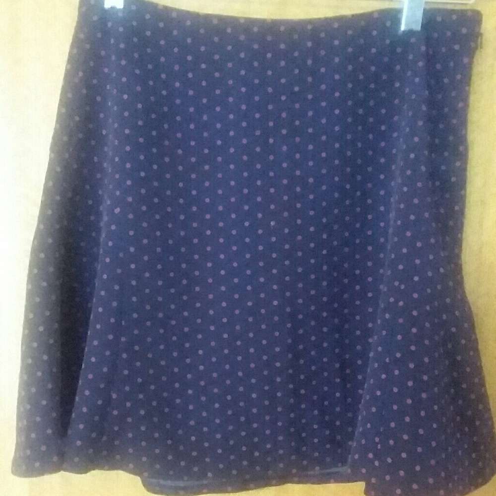 Limited Navy A-line Skirt with Red Polka-dots